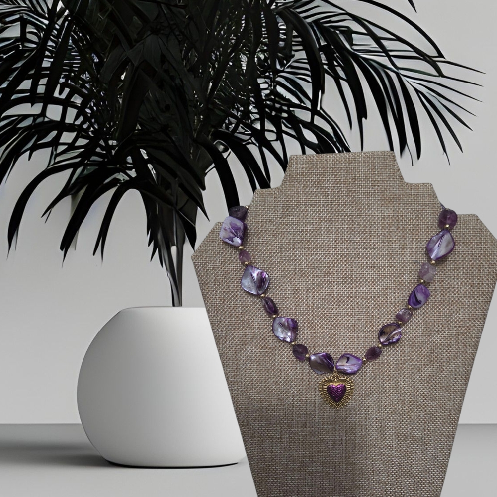 Elegant Purple Heart Necklace